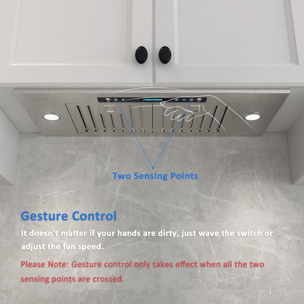 IKTCH 900 Cubic Feet Per Minute Ducted Insert Range Hood with Baffle